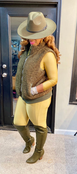 THE LUXE NK GLAM CASUAL FLEECE VEST - NK148