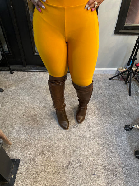 THE LUXE CLASSIC NK MUSTARD TWO TONE PANT SET-NK111