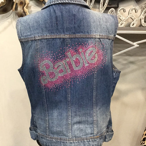 THE LUXE NK BARBIE LIGHT BLUE JEAN SLEEVELESS JACKET-NK74