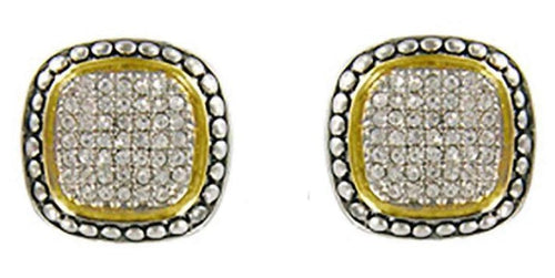 THE LUXE NK GLAM GIRL LUXURY JEWELRY COLLECTION - SILVER & GOLD CROSS OVER CLIP ON EARRINGS - E33835