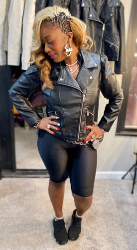 THE LUXE NK GLAM LEATHER MOTORCYCLE 🏍 JACKET-NK96