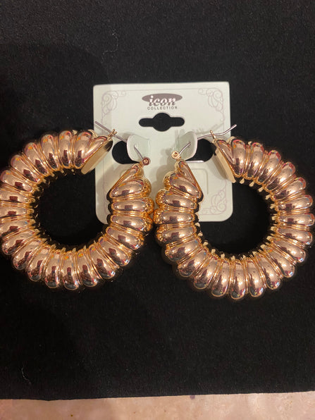 THE LUXE NK GLAM GIRL ACCESSORIES AND BELT COLLECTION - NK GLAM GIRL BAMBOO HOOP EARRINGS -