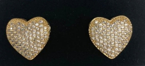 THE LUXE NK GLAM GIRL LUXURY JEWELRY COLLECTION - CZ CLUSTER RHINESTONE HEART STUD EARRINGS