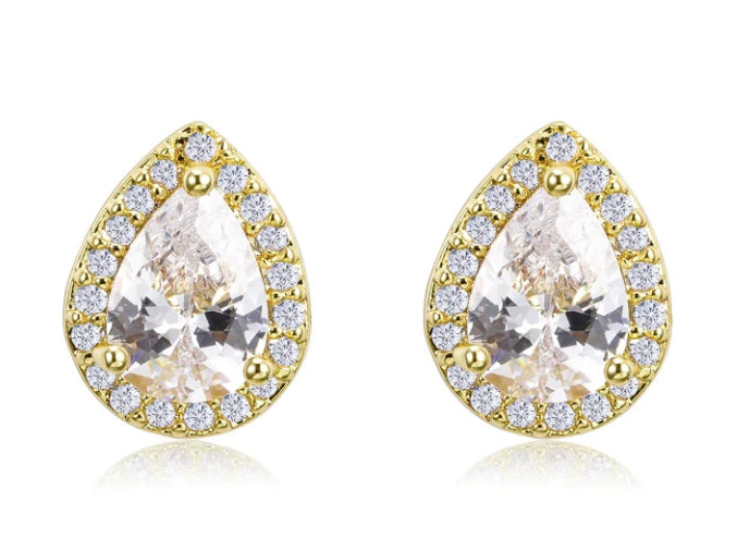 THE LUXE NK GLAM GIRL LUXURY JEWELRY COLLECTION - CZ RHINESTONE  STUD EARRINGS