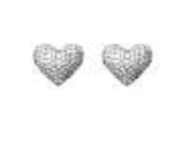 THE LUXE NK GLAM GIRL LUXURY JEWELRY COLLECTION - CZ CLUSTER RHINESTONE HEART STUD EARRINGS