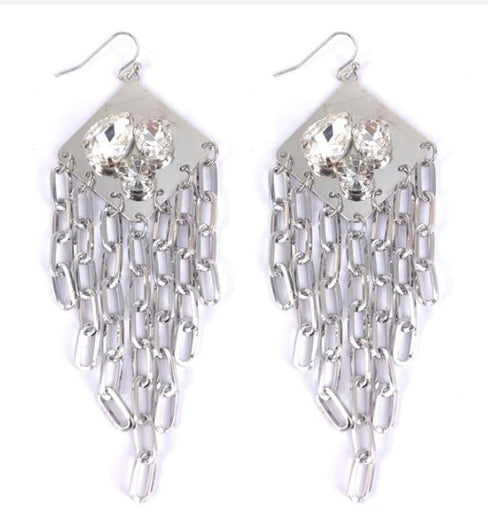 THE LUXE NK GLAM GIRL LUXURY JEWELRY COLLECTION- CHANDELIER RHINESTONE EARRINGS - TE3639