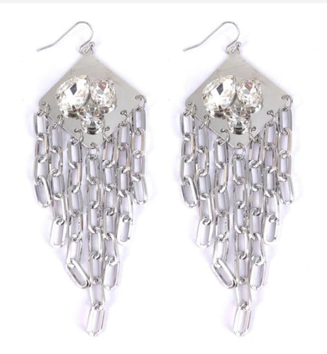 THE LUXE NK GLAM GIRL LUXURY JEWELRY COLLECTION- CHANDELIER RHINESTONE EARRINGS - TE3639