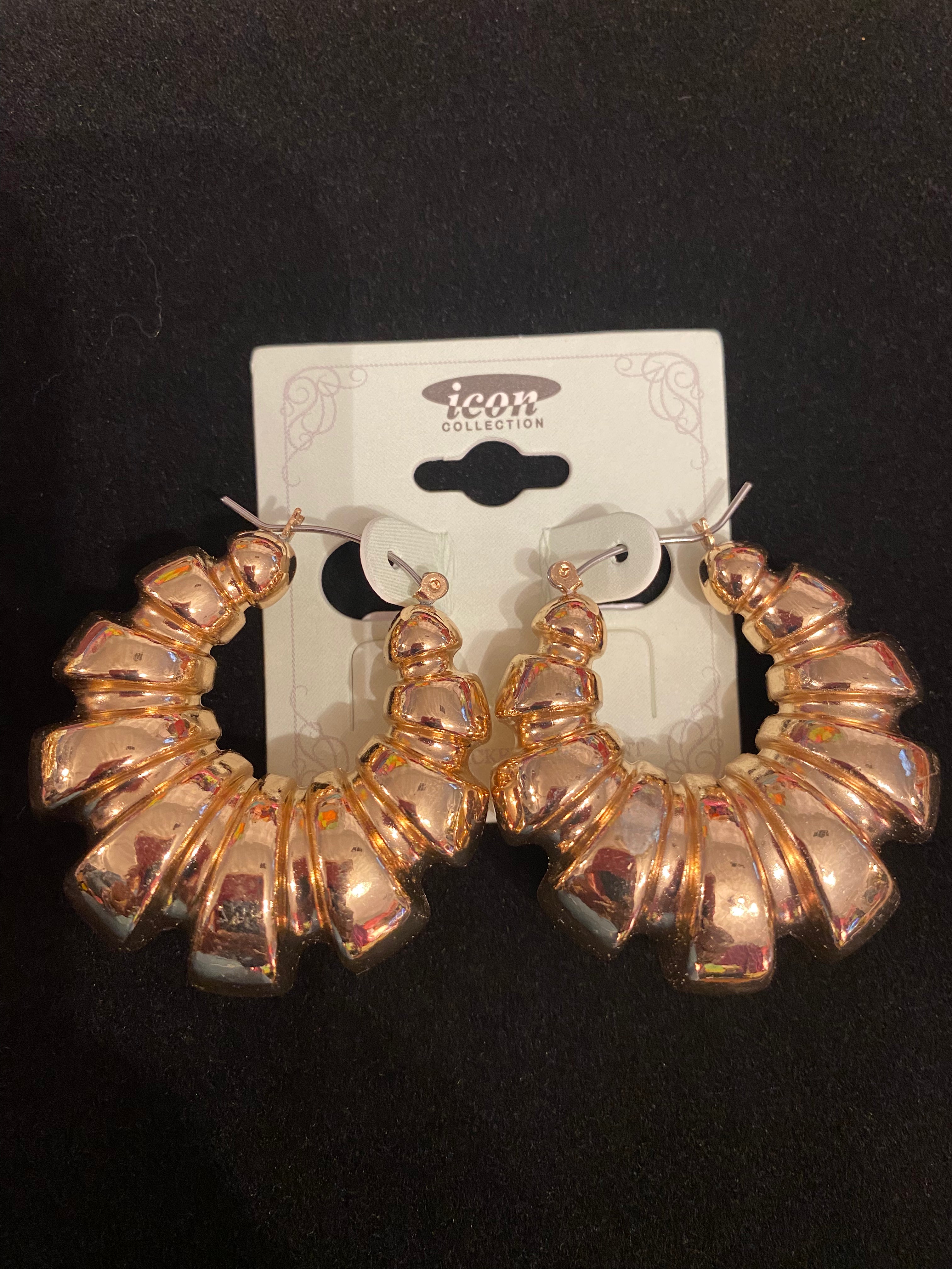 THE LUXE NK GLAM GIRL ACCESSORIES AND BELT COLLECTION - NK GLAM GIRL BAMBOO HOOP EARRINGS -