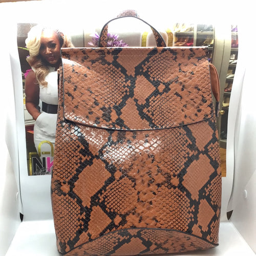THE LUXE CLASSIC NK SNAKESKIN BACKPACK- HH111