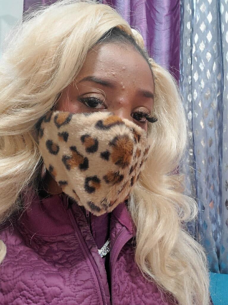 THE LUXE CLASSIC NK GLAM FUR LEOPARD MASK- M15