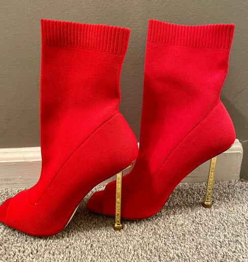 THE LUXE NK GLAM STRETCHY BOOTIES HEELS - NKF500