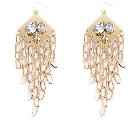 THE LUXE NK GLAM GIRL LUXURY JEWELRY COLLECTION- CHANDELIER RHINESTONE EARRINGS - TE3639