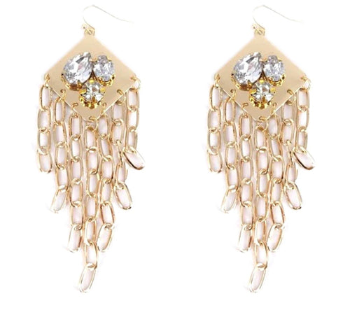 THE LUXE NK GLAM GIRL LUXURY JEWELRY COLLECTION- CHANDELIER RHINESTONE EARRINGS - TE3639