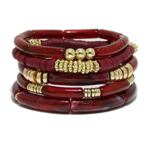 THE LUXE NK GLAM FLY GIRL LUXURY JEWELRY COLLECTION - THE CELLULOID ACETATE MULTI LAYERED BRACELET SET - 88738