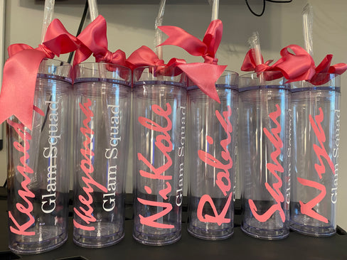 THE LUXE NK GLAM PERSONALIZED CUSTOM CLEAR TUMBLER - GLAMCUP