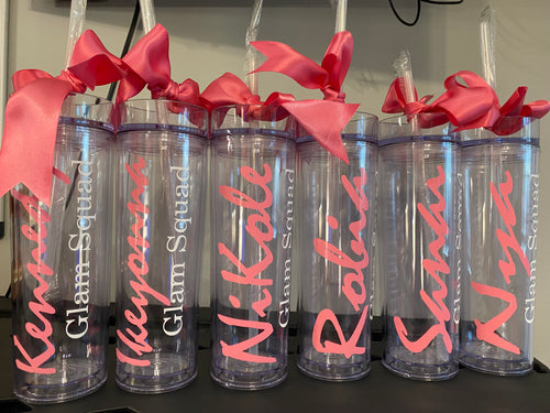 THE LUXE NK GLAM PERSONALIZED CUSTOM CLEAR TUMBLER - GLAMCUP