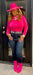 THE LUXE NK GLAM HOT PINK HOODIE SET - NK339
