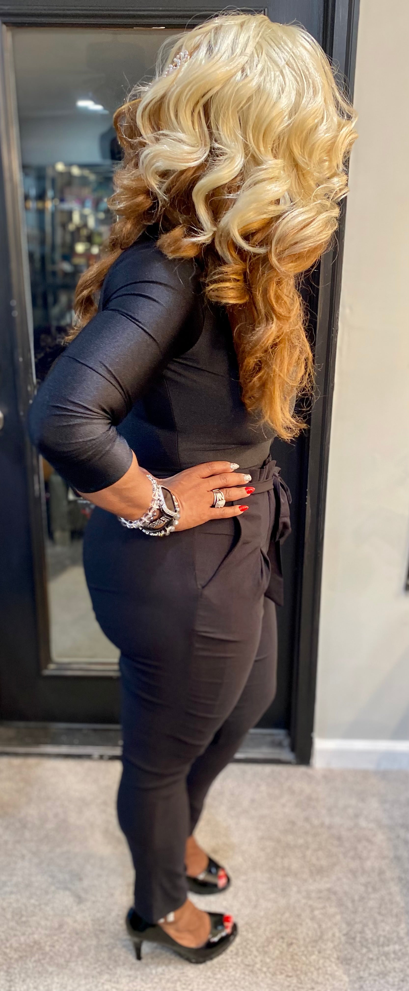 THE LUXE CLASSIC NK BLACK DRESS PANTS w/belt-NK146