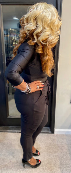 THE LUXE CLASSIC NK BLACK DRESS PANTS w/belt-NK146