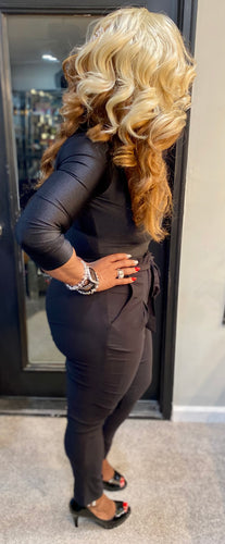 THE LUXE CLASSIC NK BLACK DRESS PANTS w/belt-NK146