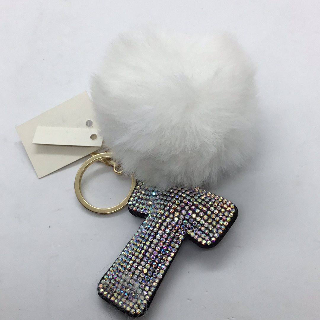 THE LUXE NK GLAM RHINESTONE LETTER KEYCHAIN- J288