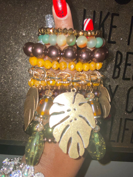 THE LUXE NK GLAM CUSTOM GRASS ROOTS STACK BRACELET SET- STACK150
