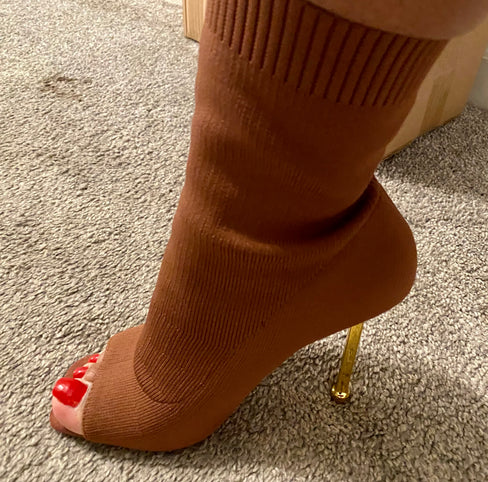 THE LUXE NK GLAM STRETCHY BOOTIES HEELS - NKF500