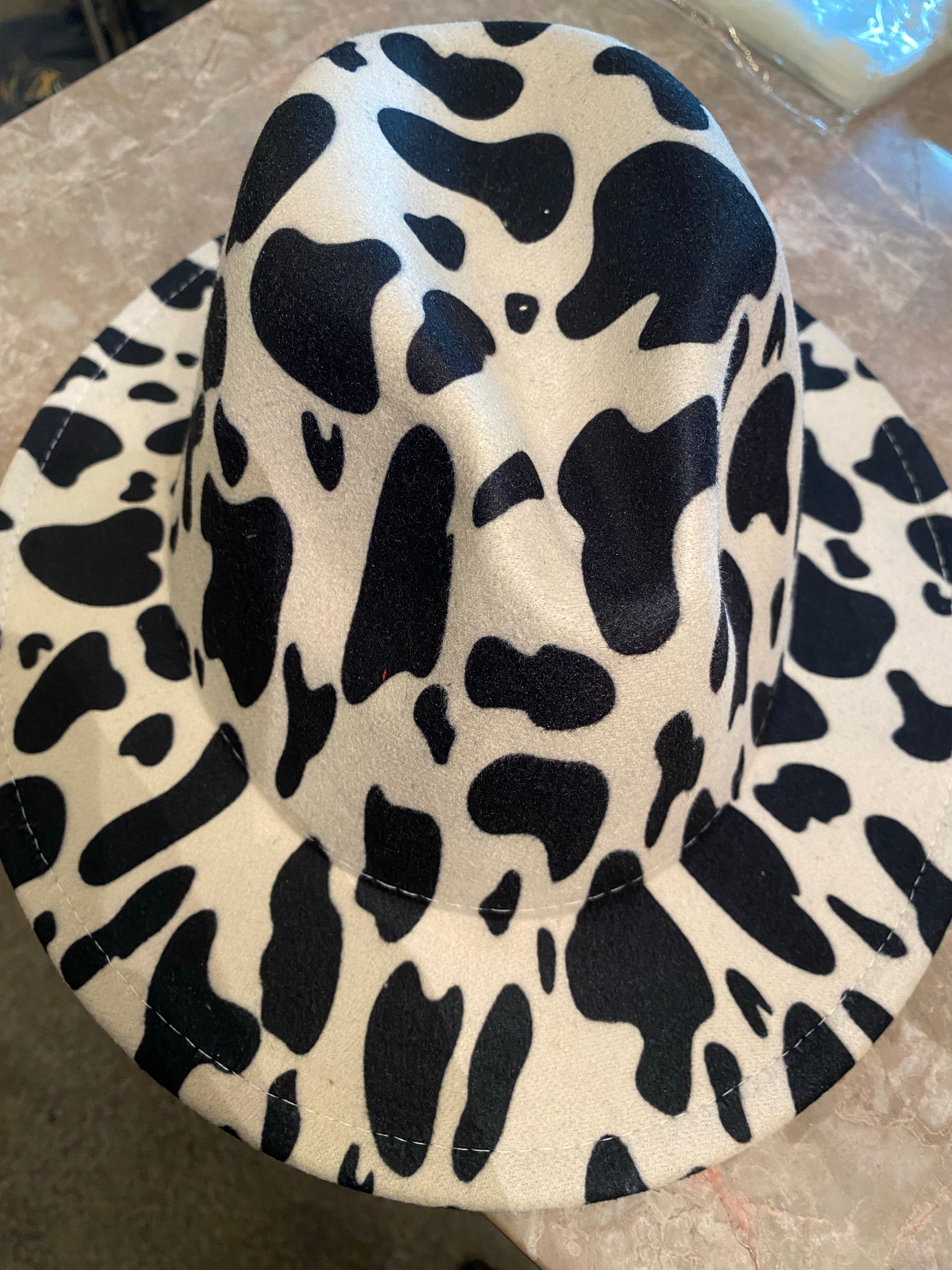 THE LUXE NK GLAM COW PUNCHO AND HAT SET - COWPRINT