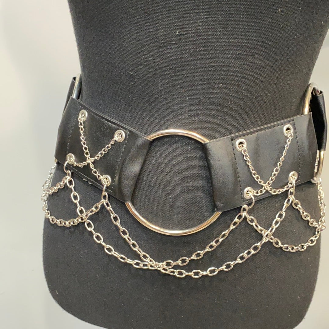 THE LUXE CLASSIC LEATHER CHAIN HOOP BELT - NKB21
