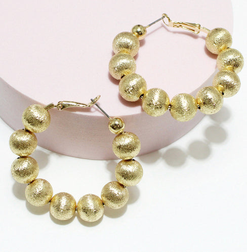 THE LUXE NK GLAM LUXURY JEWELRY COLLECTIONS - BRASS BEADED BALL NECKLACE SET