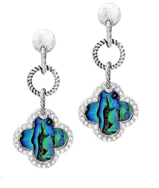 THE LUXE NK GLAM GIRL LUXURY JEWELRY COLLECTION - DESIGNER INSPIRED ABALONE DANGLE DROP EARRINGS - AE4656