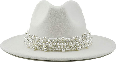 THE LUXE CLASSIC PEARL FEDORA HAT- NK78