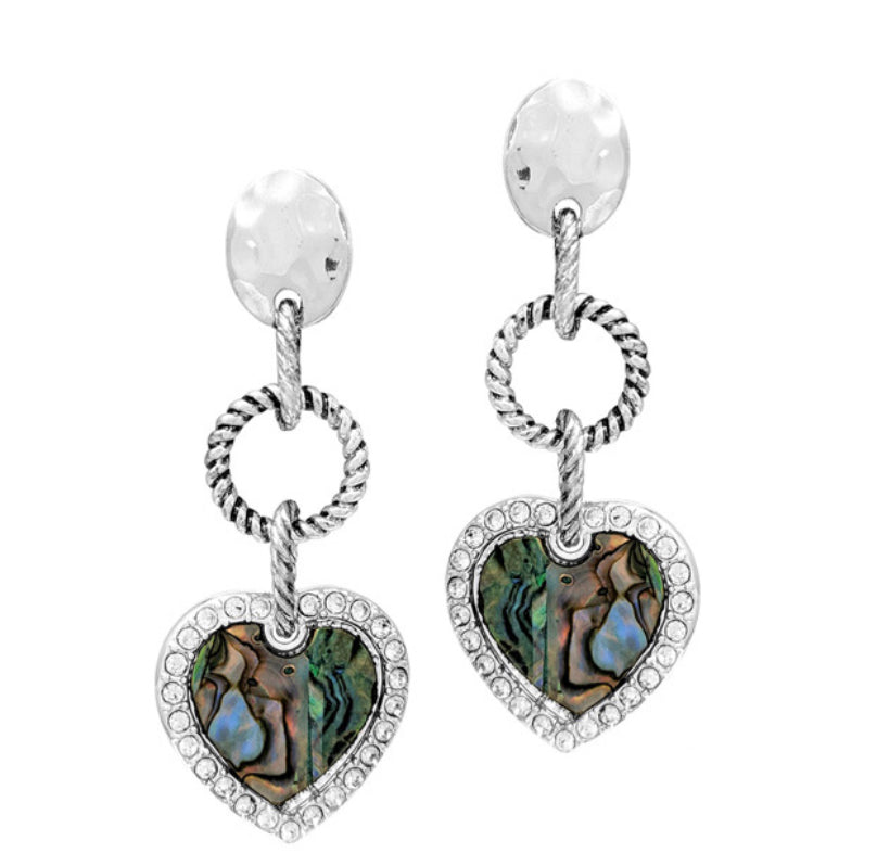 THE LUXE NK GLAM GIRL LUXURY JEWELRY COLLECTION - DESIGNER INSPIRED ABALONE DANGLE DROP EARRINGS - AE4656