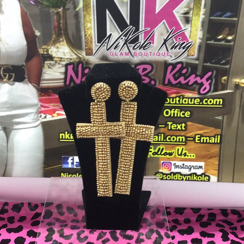 THE LUXE CLASSIC CROSS EARRINGS- J302
