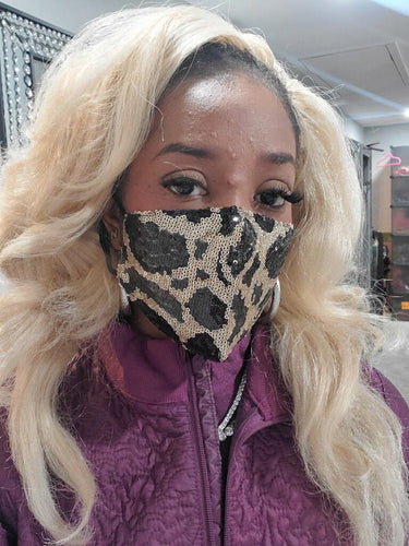 THE LUXE CLASSIC NK GLAM BLACK LEOPARD MASK- M20