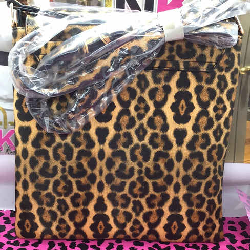 THE LUXE NK GLAM GIRL LUXURY HANDBAG COLLECTION - THE CINDY LEOPARD BEE CROSSBODY - NKLCB107