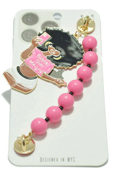 THE LUXE NK GLAM GIRL LUXURY JEWELRY COLLECTION - BLACK GIRL MAGIC CELL PHONE PHOTO ADHESIVE GRIP AND PHOTO STAND ACCESSORIES - 95764