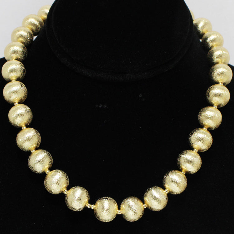 THE LUXE NK GLAM LUXURY JEWELRY COLLECTIONS - BRASS BEADED BALL NECKLACE SET