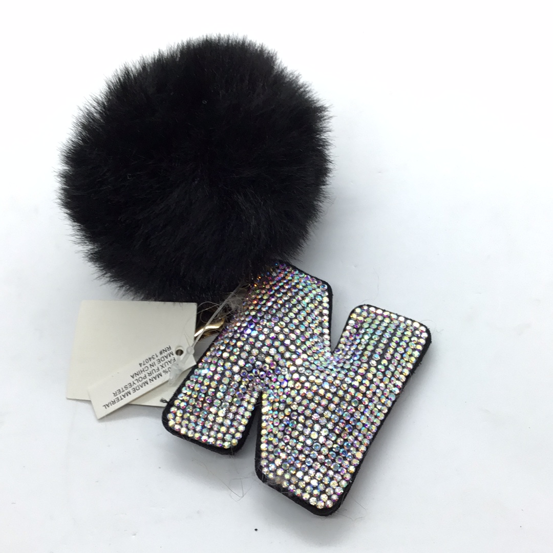 THE LUXE NK GLAM RHINESTONE LETTER KEYCHAIN- J288