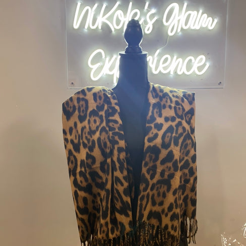 THE LUXE CLASSIC NK LEOPARD SCARF- NKS23