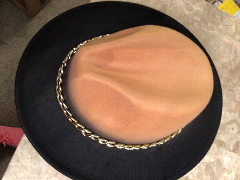 THE LUXE NK GLAM 2 TONE CUBAN LINK FEDORA HAT - NKH4