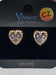 THE LUXE NK GLAM GIRL LUXURY JEWELRY COLLECTION - CZ HEART RHINESTONE STUD EARRINGS