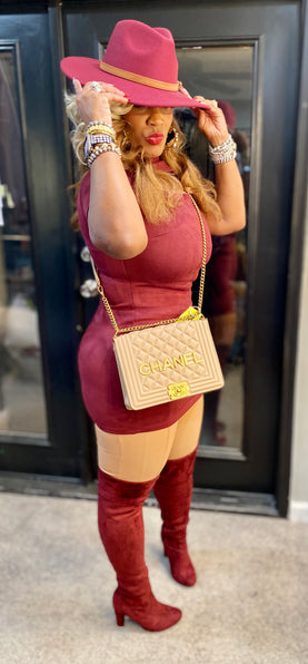 THE LUXE NK GLAM SUEDE BODY CON SHIRT / DRESS - NK207