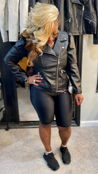 THE LUXE NK GLAM LEATHER MOTORCYCLE 🏍 JACKET-NK96