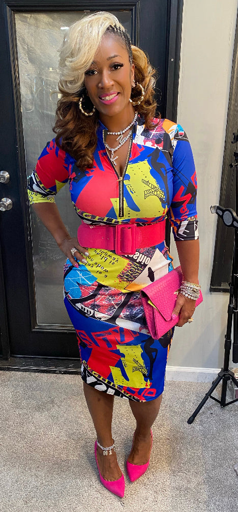 THE LUXE NK GLAM FASHION BODY CON MIDI DRESS - NK600