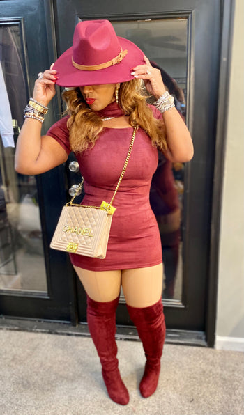 THE LUXE NK GLAM SUEDE BODY CON SHIRT / DRESS - NK207