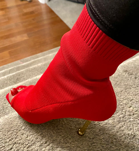 THE LUXE NK GLAM STRETCHY BOOTIES HEELS - NKF500