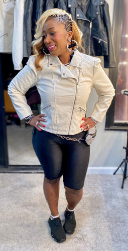 THE LUXE NK GLAM LEATHER MOTORCYCLE 🏍 JACKET-NK96